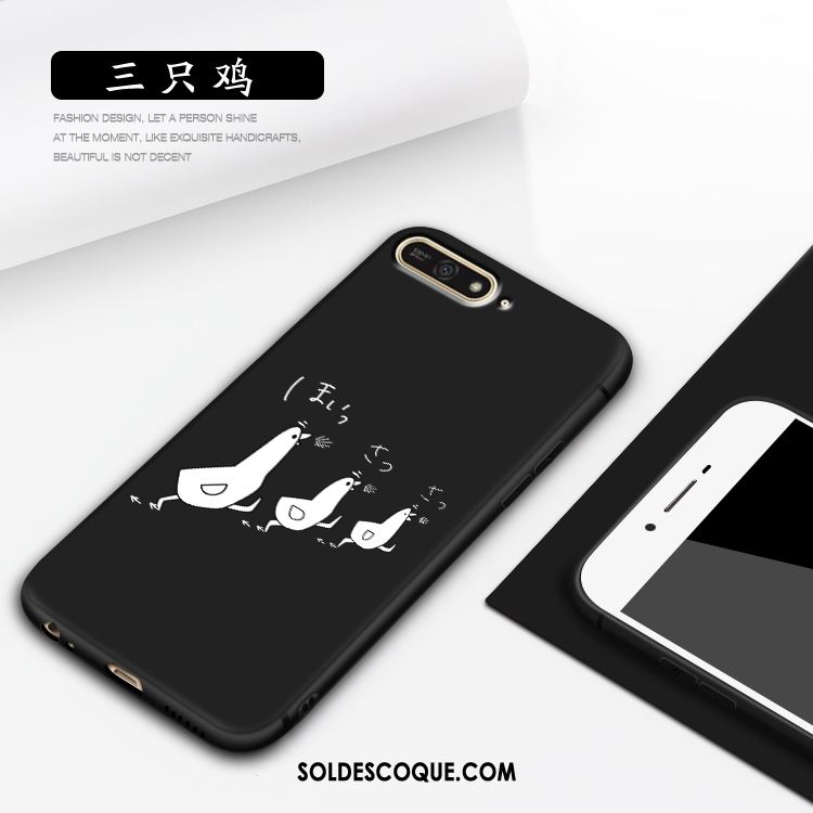 Coque Huawei Y6 2018 Noir Protection Étui Téléphone Portable Pas Cher