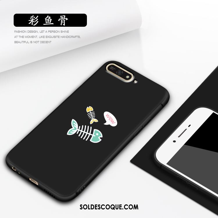 Coque Huawei Y6 2018 Noir Protection Étui Téléphone Portable Pas Cher