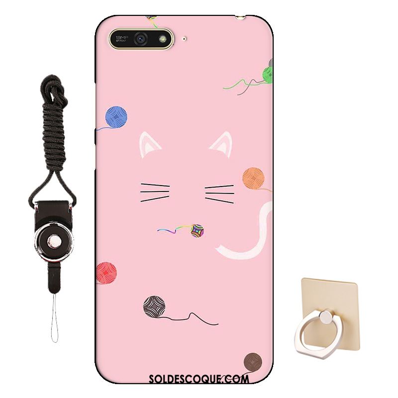 Coque Huawei Y6 2018 Protection Téléphone Portable Personnalisé Rose Étui Housse Soldes