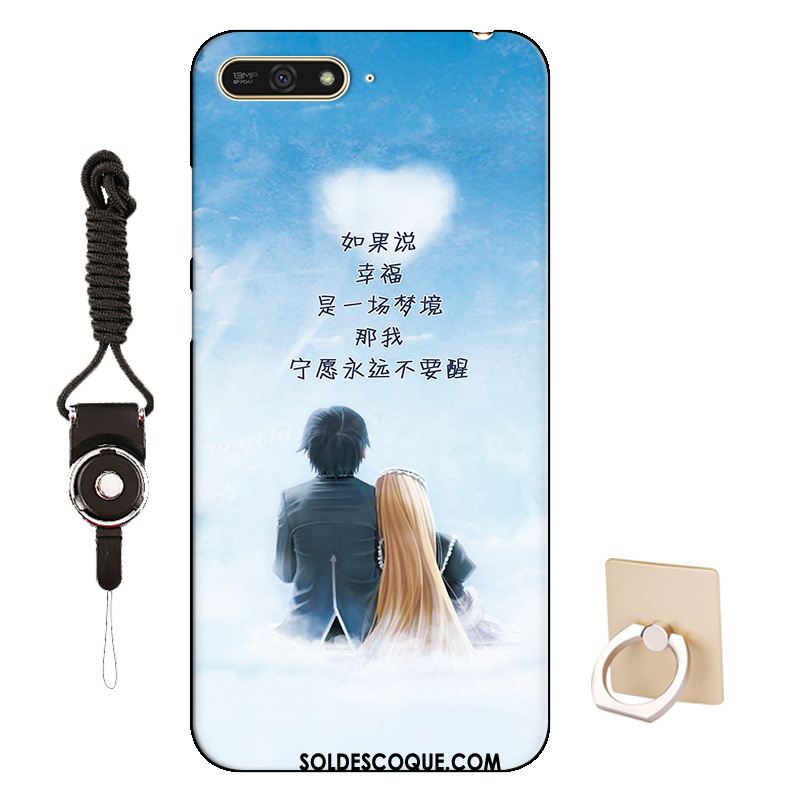 Coque Huawei Y6 2018 Protection Téléphone Portable Personnalisé Rose Étui Housse Soldes