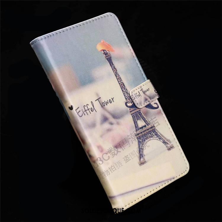 Coque Huawei Y6 2018 Protection Étui En Cuir Peinture Bleu Téléphone Portable En Vente