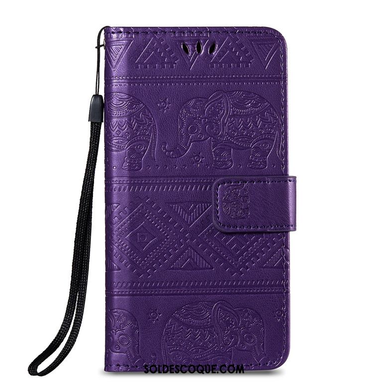 Coque Huawei Y6 2018 Protection Étui Téléphone Portable Violet Clamshell Housse Pas Cher