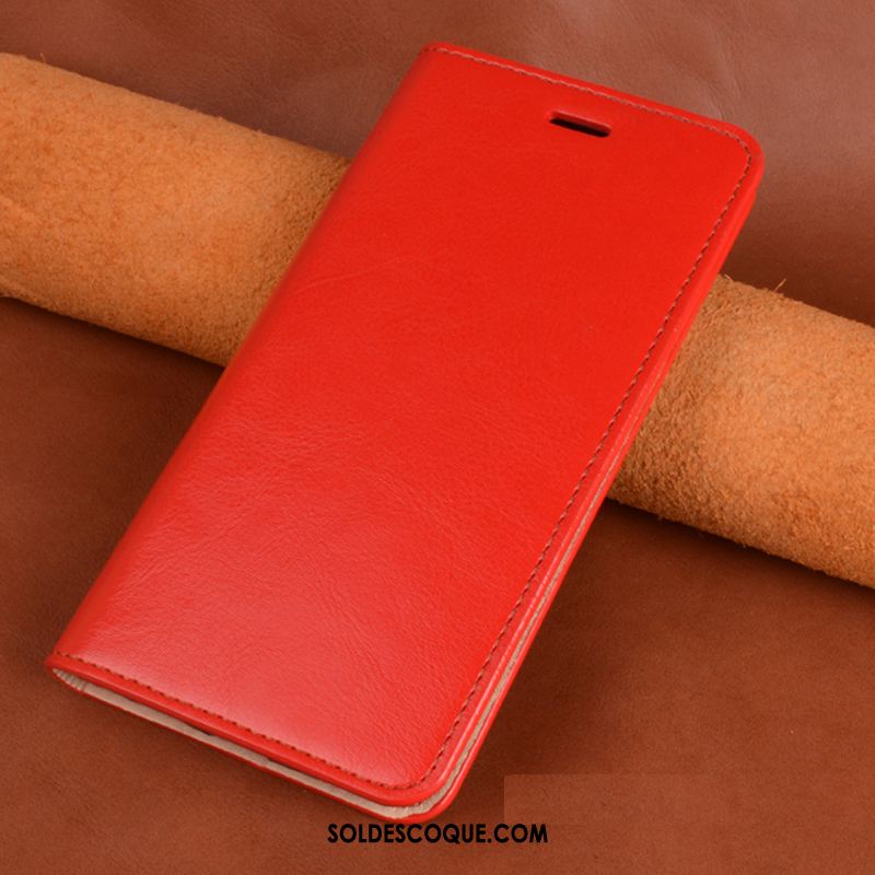 Coque Huawei Y6 2018 Protection Étui Étui En Cuir Orange Incassable En Ligne