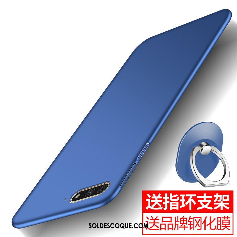 Coque Huawei Y6 2018 Support Tempérer Anneau Une Agrafe Bordure Pas Cher