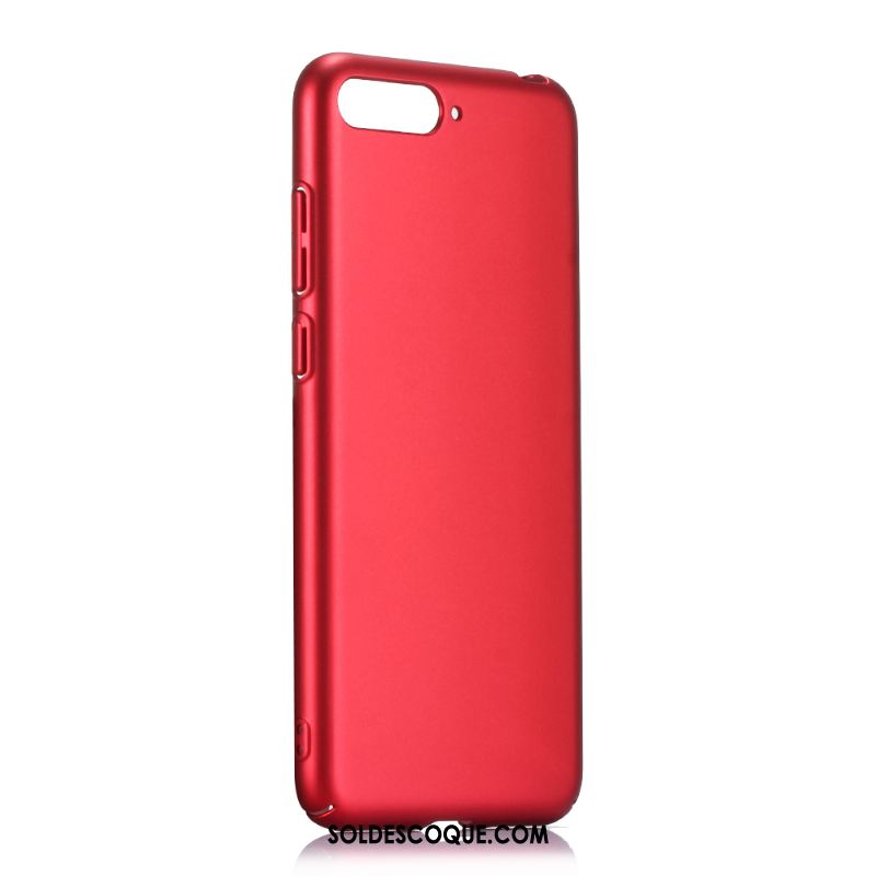 Coque Huawei Y6 2018 Tout Compris Délavé En Daim Téléphone Portable Incassable Rouge En Ligne