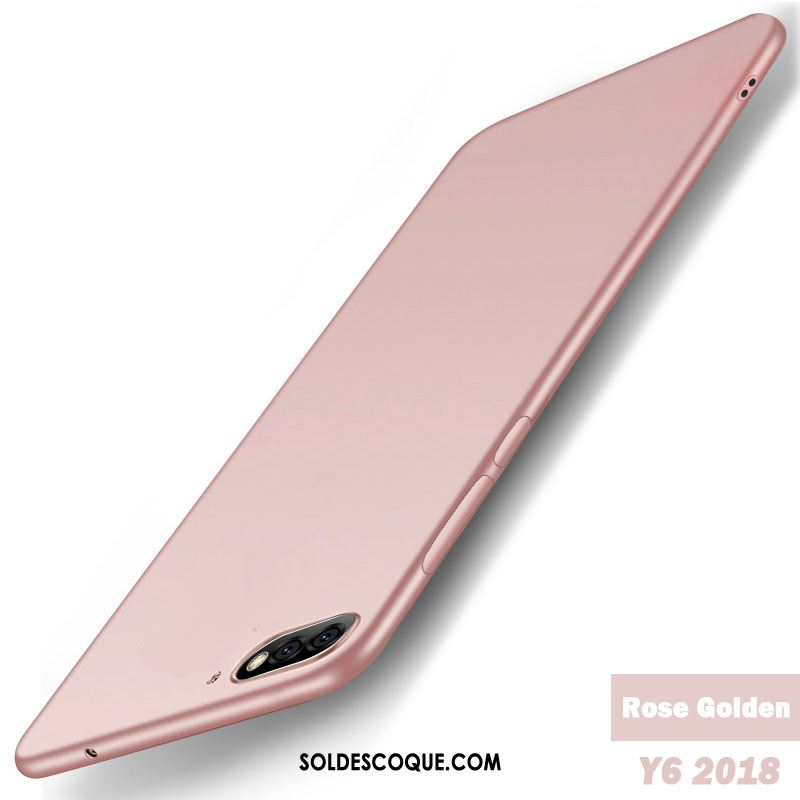 Coque Huawei Y6 2018 Téléphone Portable Fluide Doux Rouge Protection Étui Housse Soldes