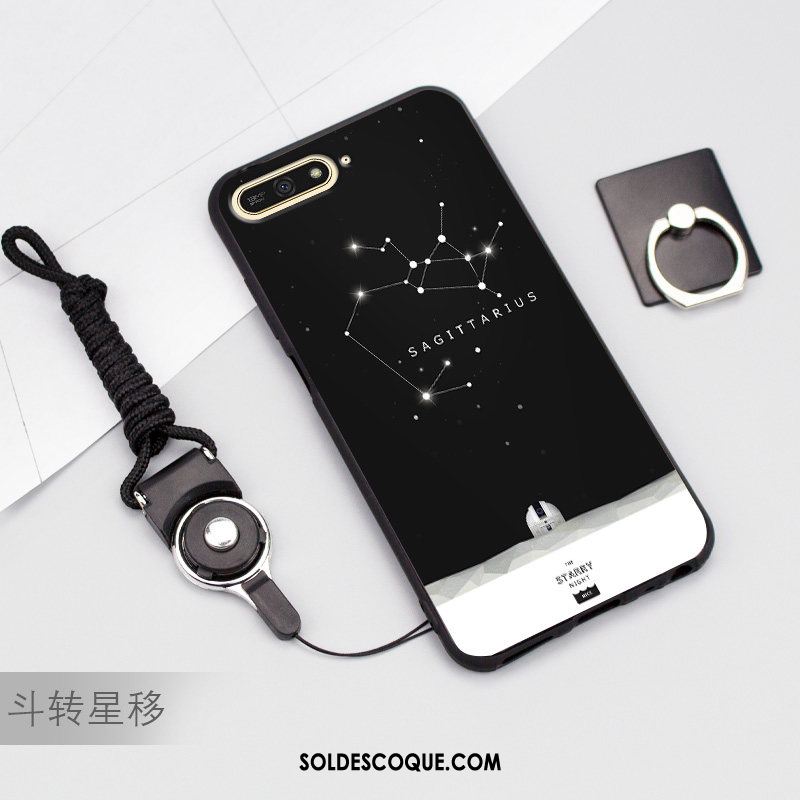 Coque Huawei Y6 2018 Téléphone Portable Protection Noir Étui Silicone Pas Cher