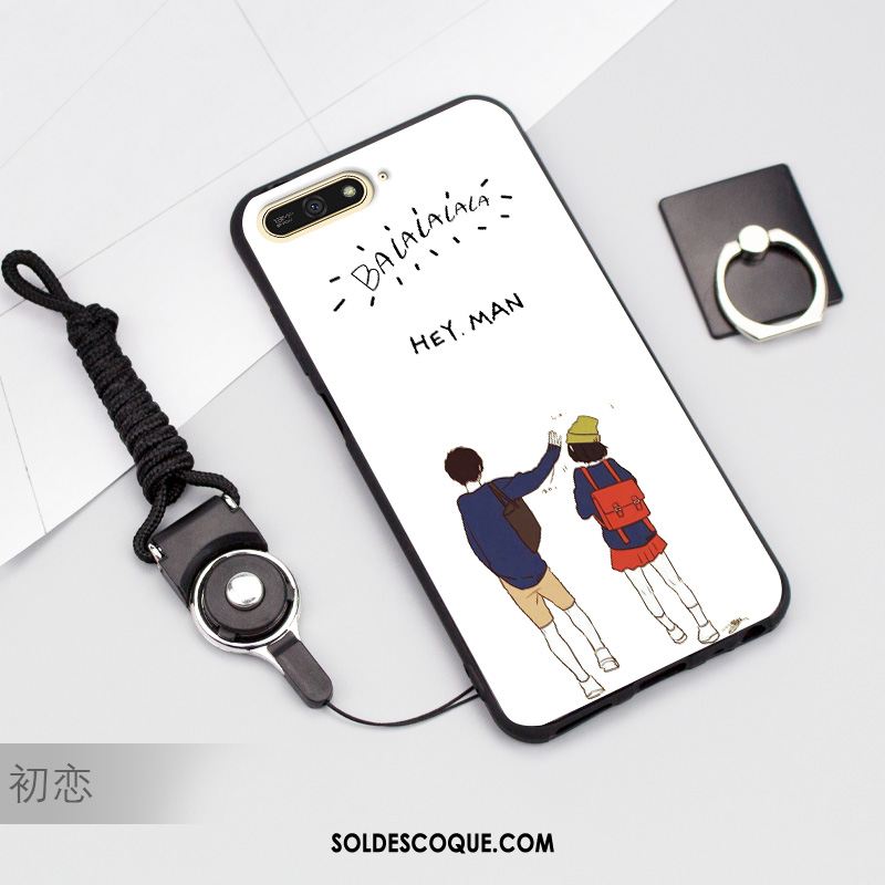 Coque Huawei Y6 2018 Téléphone Portable Protection Noir Étui Silicone Pas Cher