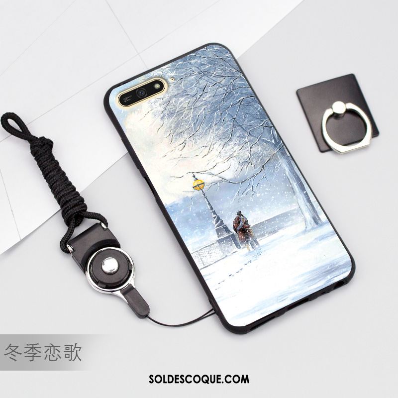 Coque Huawei Y6 2018 Téléphone Portable Protection Noir Étui Silicone Pas Cher