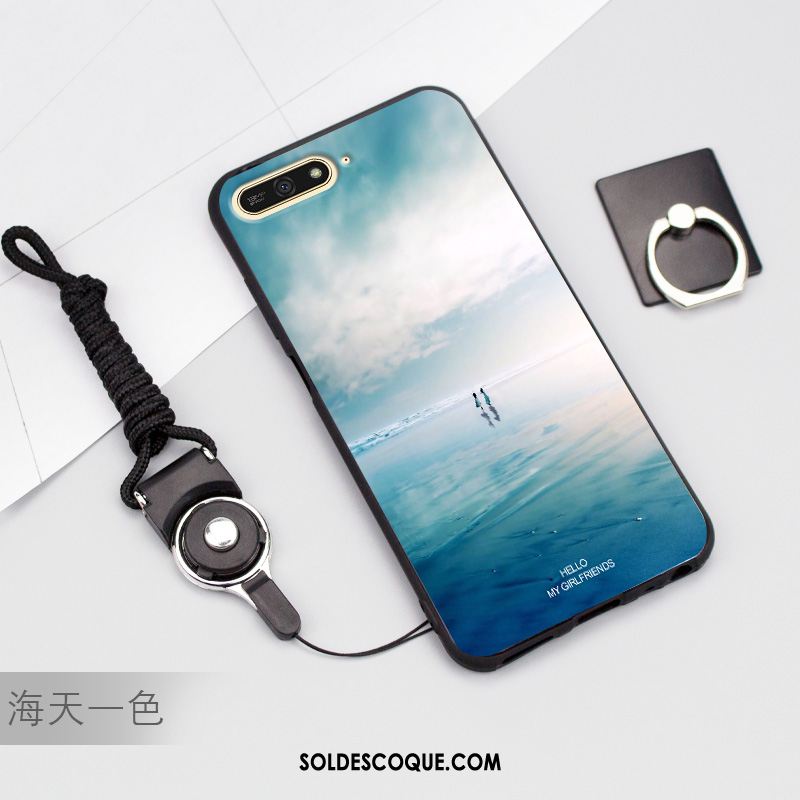 Coque Huawei Y6 2018 Téléphone Portable Protection Noir Étui Silicone Pas Cher