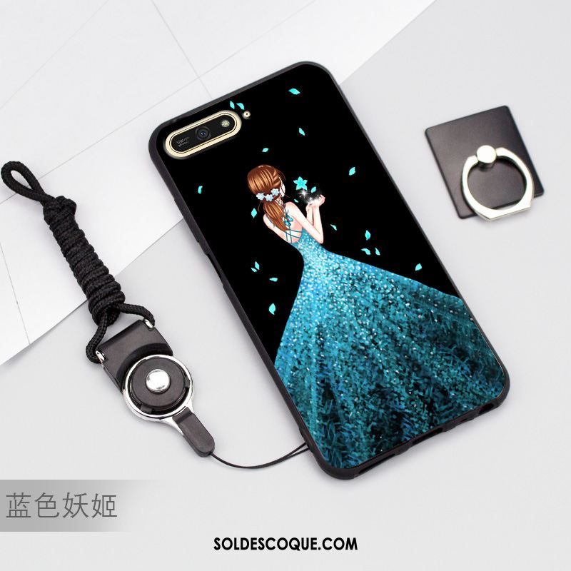 Coque Huawei Y6 2018 Téléphone Portable Protection Noir Étui Silicone Pas Cher