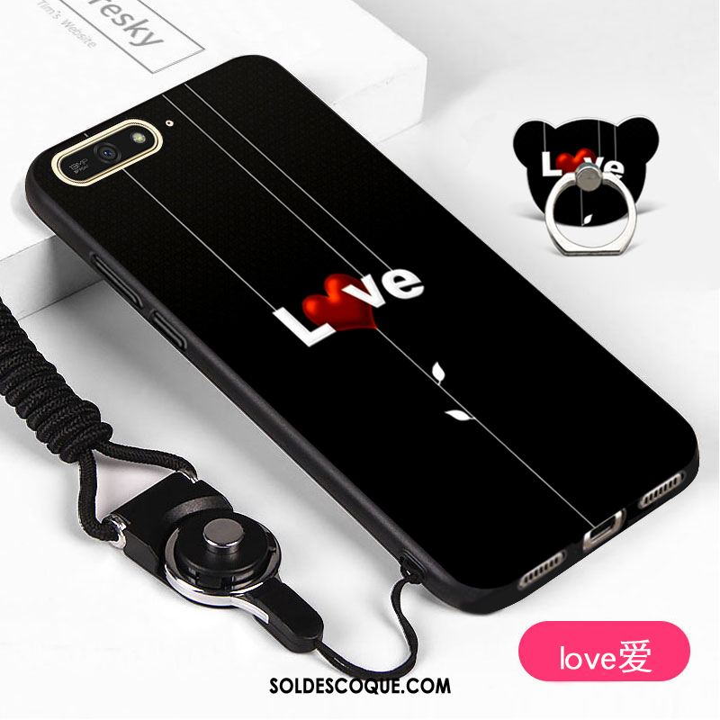 Coque Huawei Y6 2018 Téléphone Portable Étui Blanc Fluide Doux Protection Pas Cher