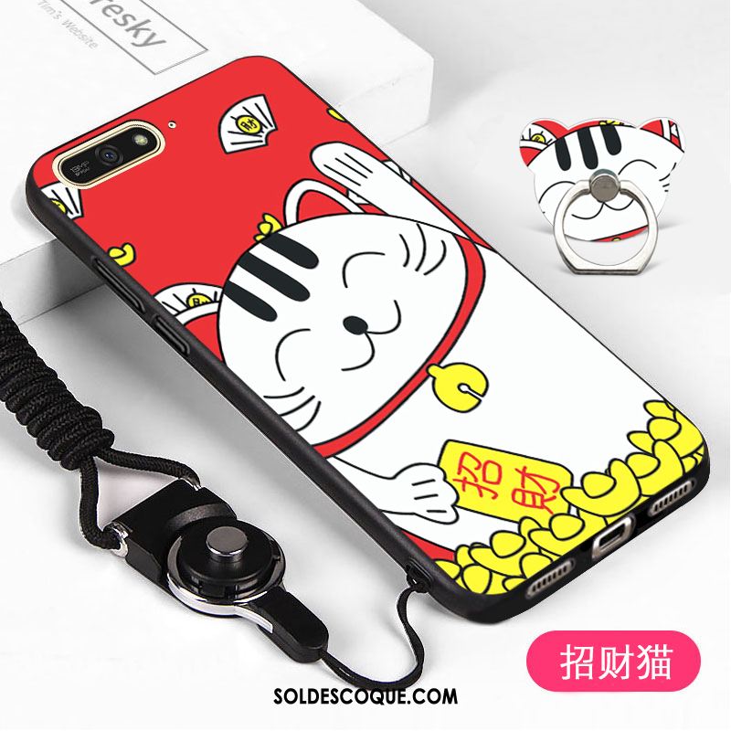 Coque Huawei Y6 2018 Téléphone Portable Étui Blanc Fluide Doux Protection Pas Cher