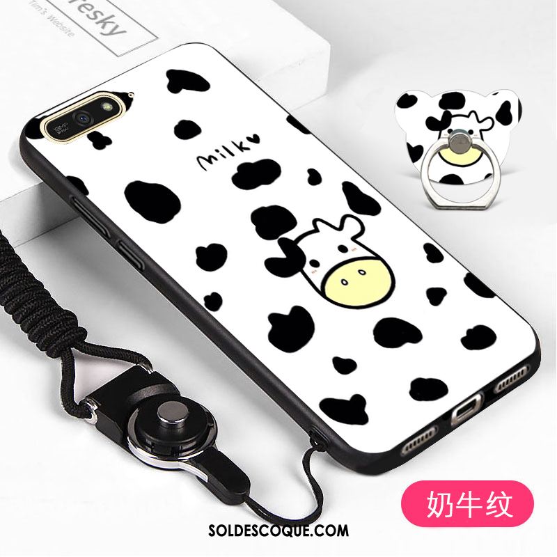 Coque Huawei Y6 2018 Téléphone Portable Étui Blanc Fluide Doux Protection Pas Cher