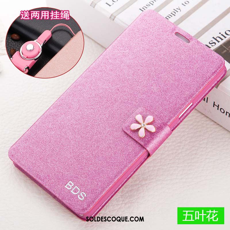 Coque Huawei Y6 2018 Étui En Cuir Rose Protection Téléphone Portable Fashion En Ligne