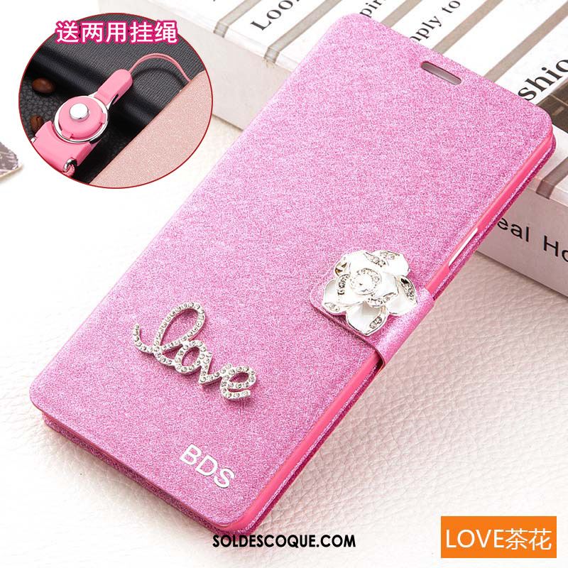 Coque Huawei Y6 2018 Étui En Cuir Rose Protection Téléphone Portable Fashion En Ligne