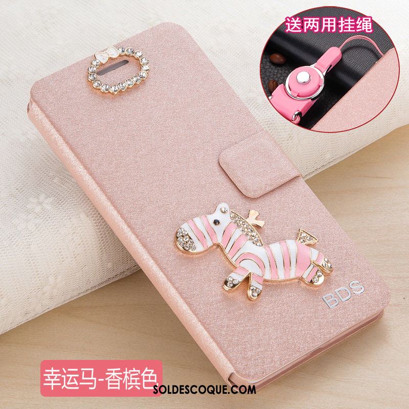 Coque Huawei Y6 2018 Étui En Cuir Rose Protection Téléphone Portable Fashion En Ligne