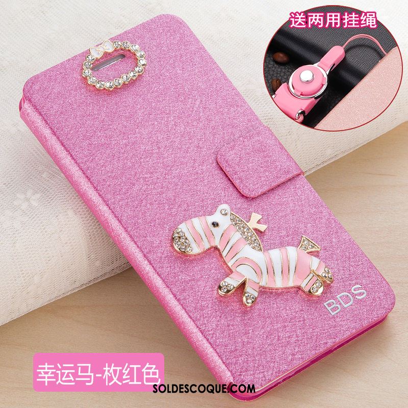 Coque Huawei Y6 2018 Étui En Cuir Rose Protection Téléphone Portable Fashion En Ligne