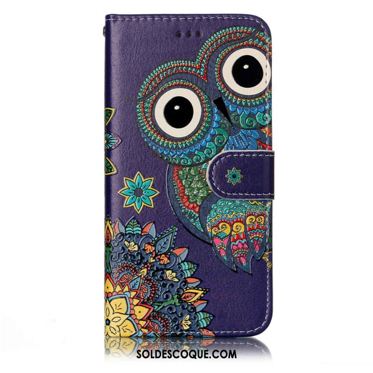 Coque Huawei Y6 2018 Étui En Cuir Violet Protection Téléphone Portable Clamshell Pas Cher