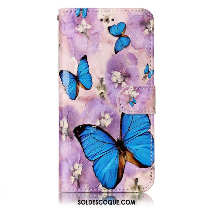 Coque Huawei Y6 2018 Étui En Cuir Violet Protection Téléphone Portable Clamshell Pas Cher