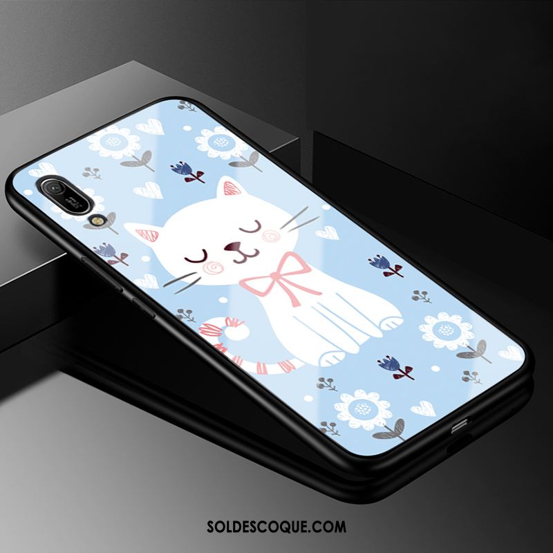 Coque Huawei Y6 2019 Bleu Incassable Charmant Étui Fluide Doux Housse Soldes