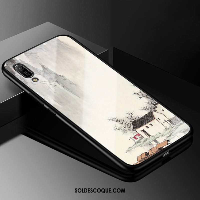 Coque Huawei Y6 2019 Bleu Incassable Charmant Étui Fluide Doux Housse Soldes