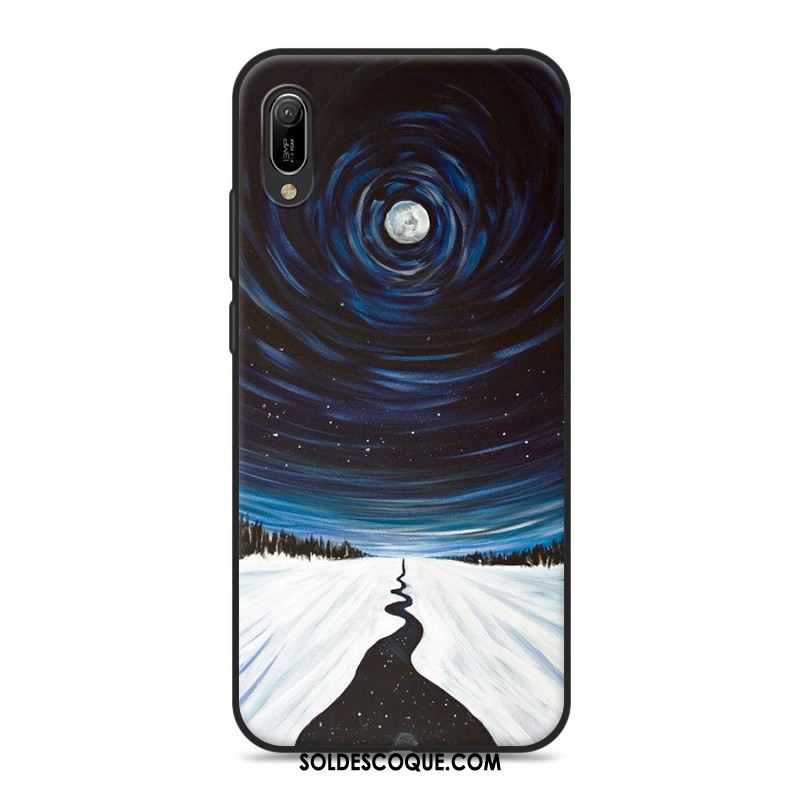 Coque Huawei Y6 2019 Dessin Animé Ornements Suspendus Gris Téléphone Portable Étui Housse Pas Cher