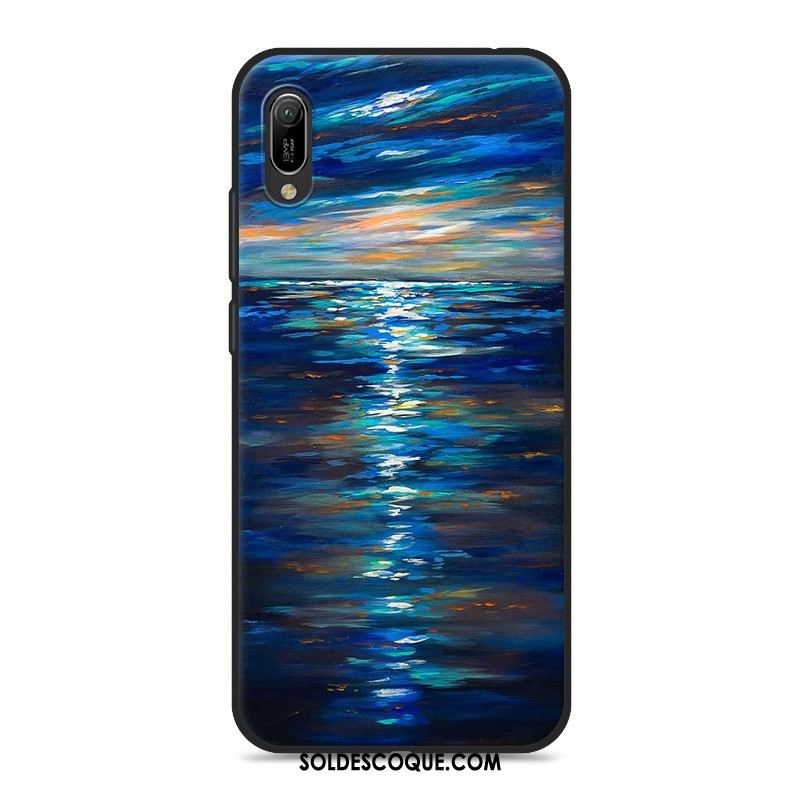 Coque Huawei Y6 2019 Dessin Animé Ornements Suspendus Gris Téléphone Portable Étui Housse Pas Cher