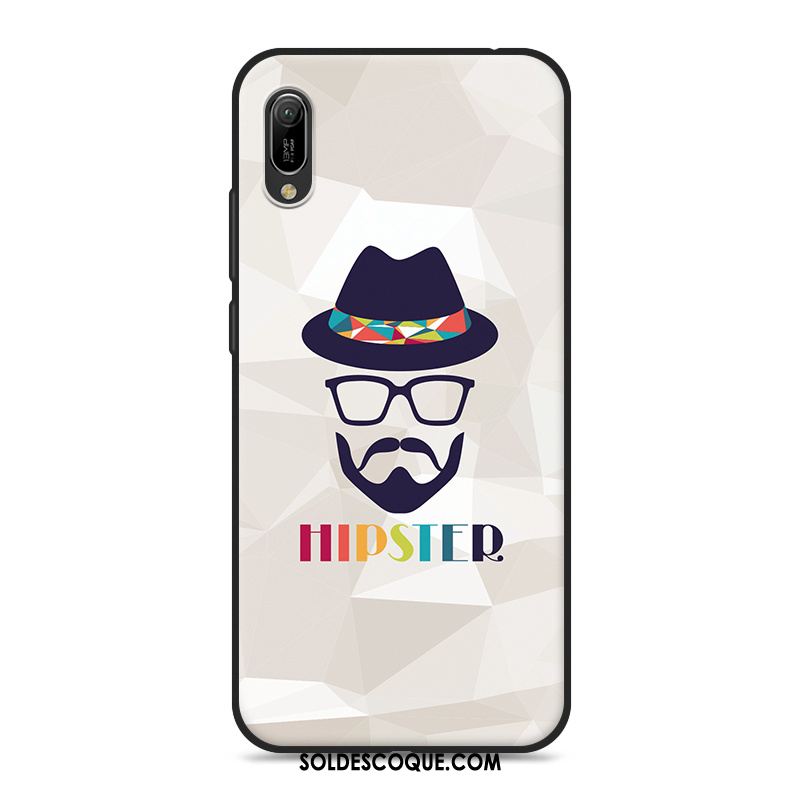 Coque Huawei Y6 2019 Dessin Animé Ornements Suspendus Gris Téléphone Portable Étui Housse Pas Cher