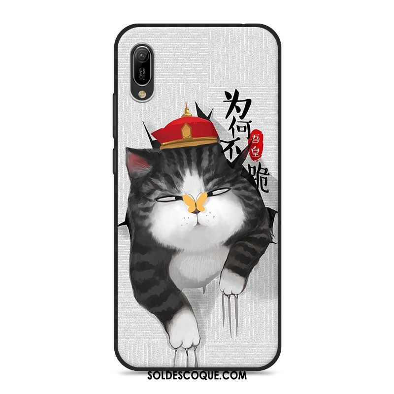 Coque Huawei Y6 2019 Dessin Animé Ornements Suspendus Gris Téléphone Portable Étui Housse Pas Cher