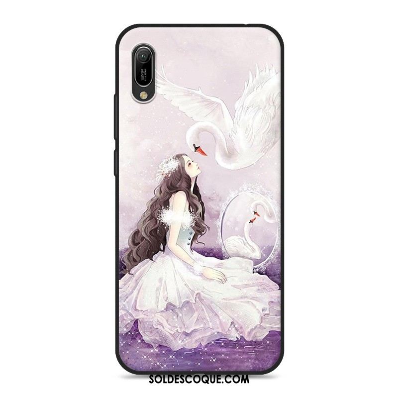 Coque Huawei Y6 2019 Dessin Animé Ornements Suspendus Gris Téléphone Portable Étui Housse Pas Cher