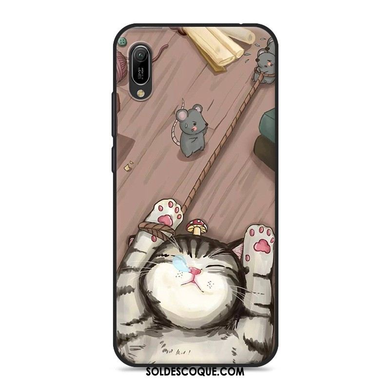 Coque Huawei Y6 2019 Dessin Animé Ornements Suspendus Gris Téléphone Portable Étui Housse Pas Cher