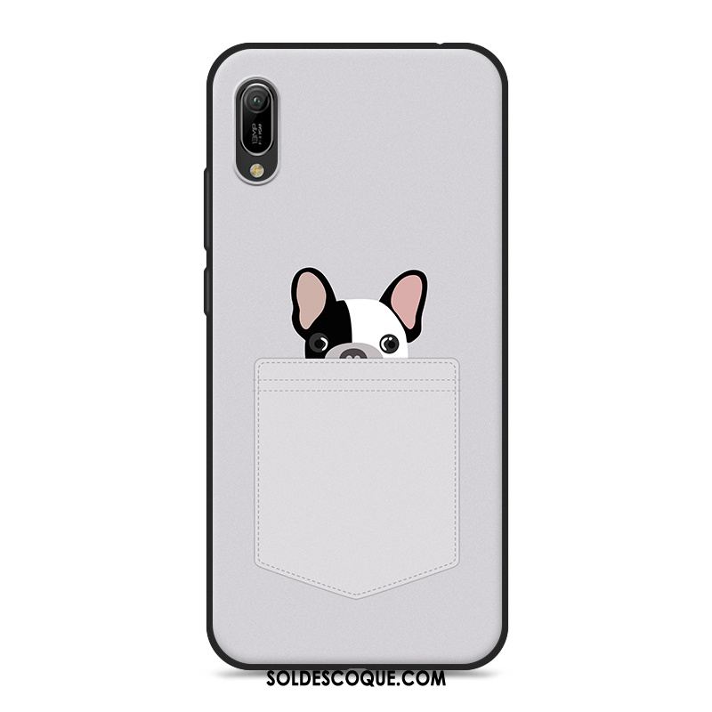 Coque Huawei Y6 2019 Dessin Animé Ornements Suspendus Gris Téléphone Portable Étui Housse Pas Cher