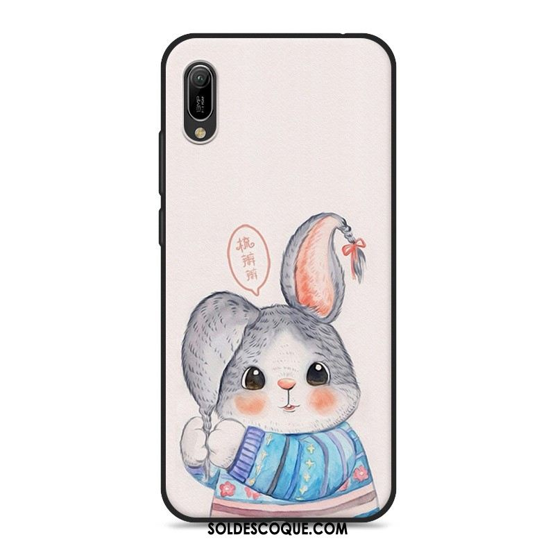 Coque Huawei Y6 2019 Dessin Animé Ornements Suspendus Gris Téléphone Portable Étui Housse Pas Cher