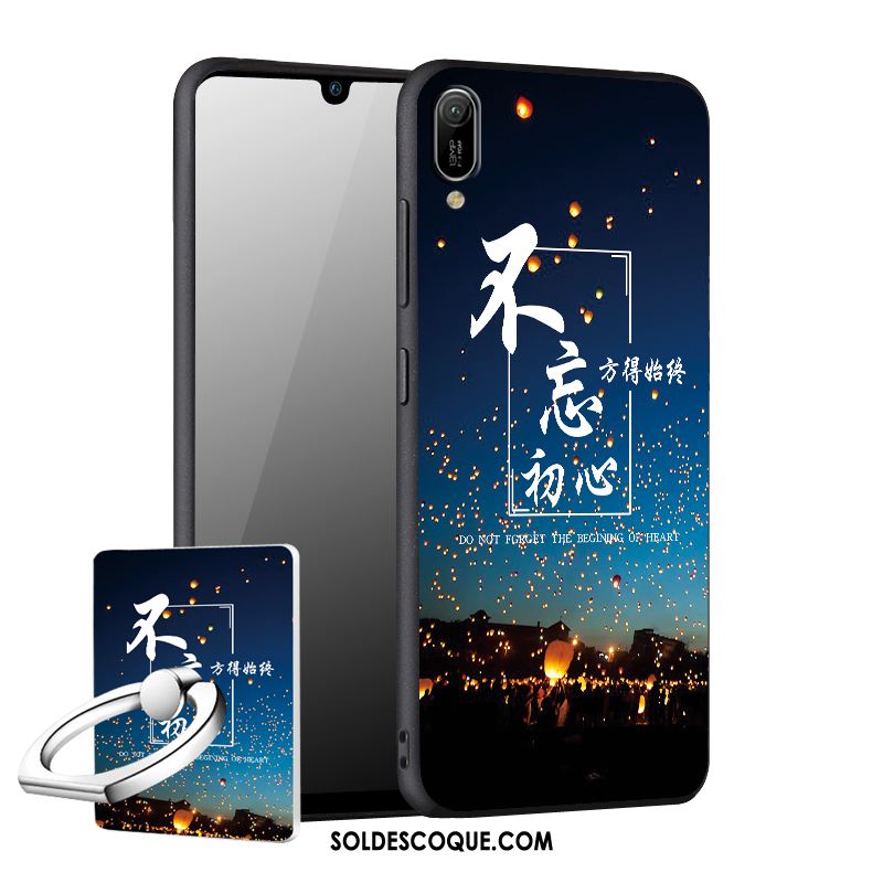 Coque Huawei Y6 2019 Incassable Créatif Téléphone Portable Délavé En Daim Protection France