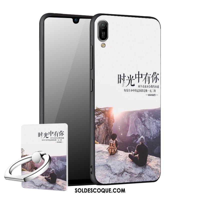 Coque Huawei Y6 2019 Incassable Créatif Téléphone Portable Délavé En Daim Protection France