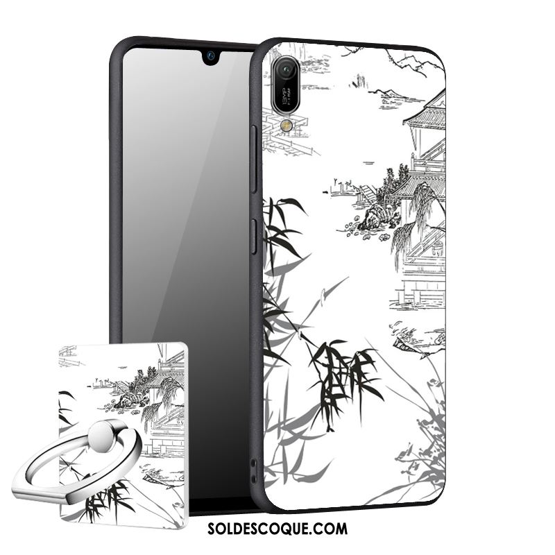 Coque Huawei Y6 2019 Incassable Créatif Téléphone Portable Délavé En Daim Protection France