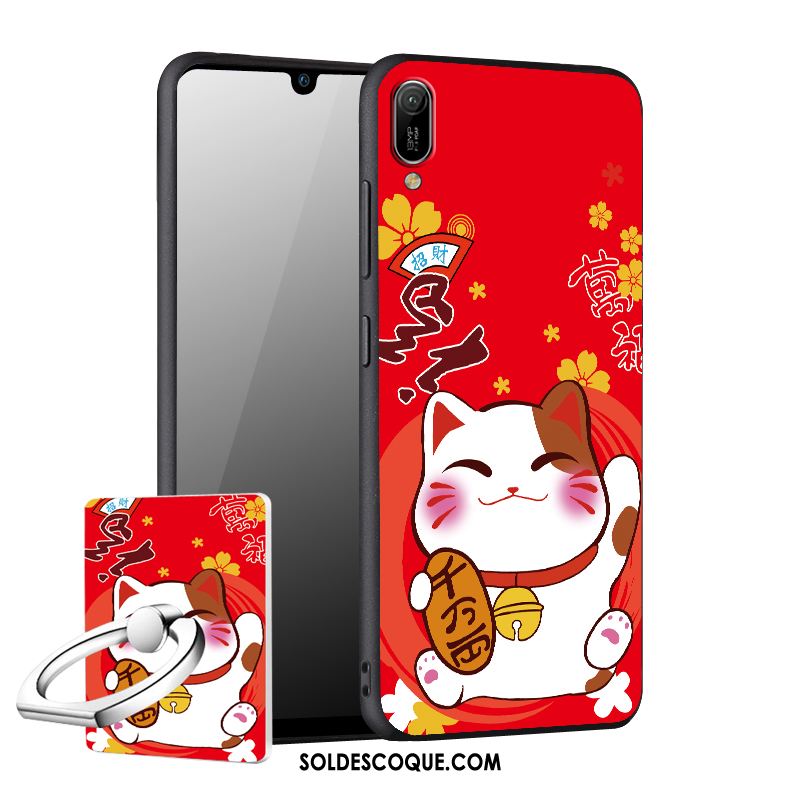 Coque Huawei Y6 2019 Incassable Créatif Téléphone Portable Délavé En Daim Protection France