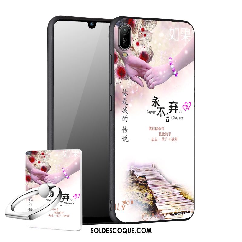 Coque Huawei Y6 2019 Incassable Créatif Téléphone Portable Délavé En Daim Protection France