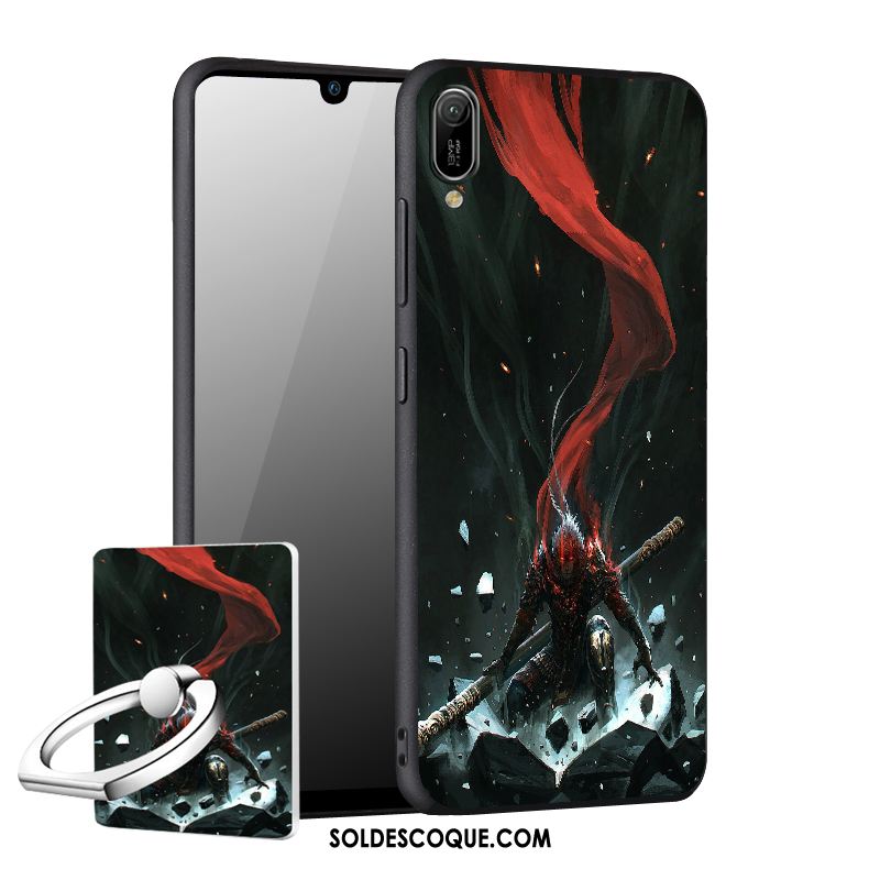 Coque Huawei Y6 2019 Incassable Créatif Téléphone Portable Délavé En Daim Protection France