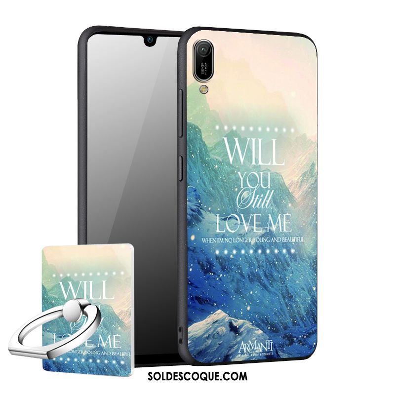 Coque Huawei Y6 2019 Incassable Créatif Téléphone Portable Délavé En Daim Protection France