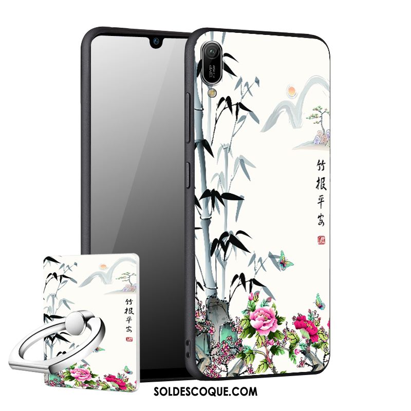 Coque Huawei Y6 2019 Incassable Créatif Téléphone Portable Délavé En Daim Protection France