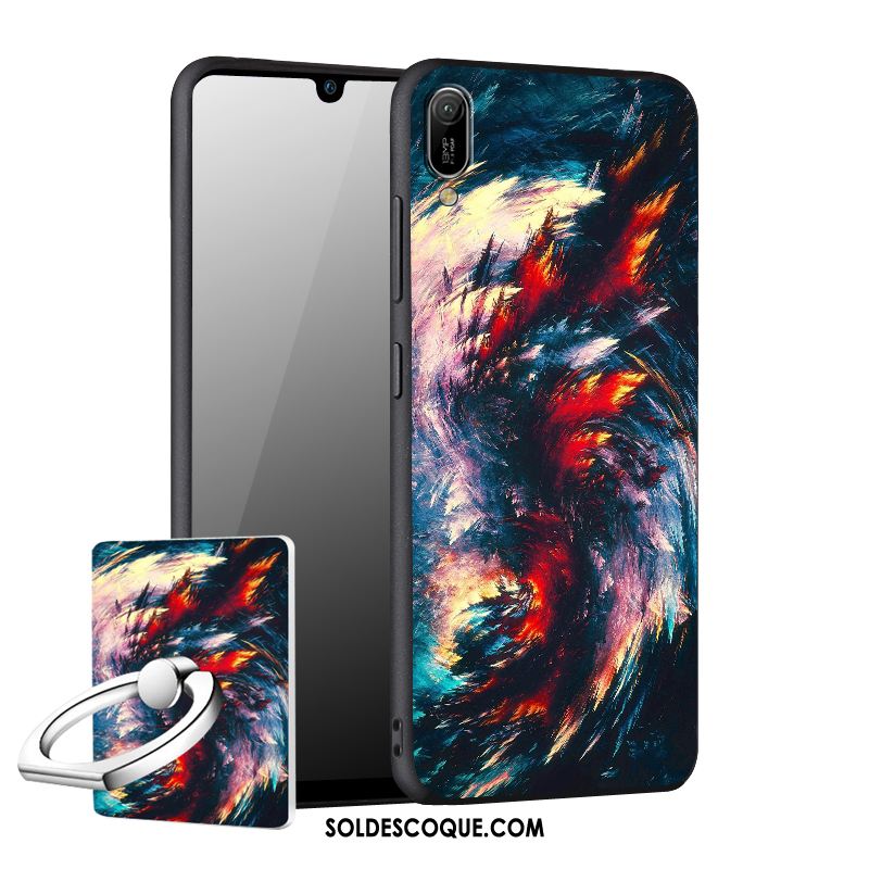 Coque Huawei Y6 2019 Incassable Créatif Téléphone Portable Délavé En Daim Protection France