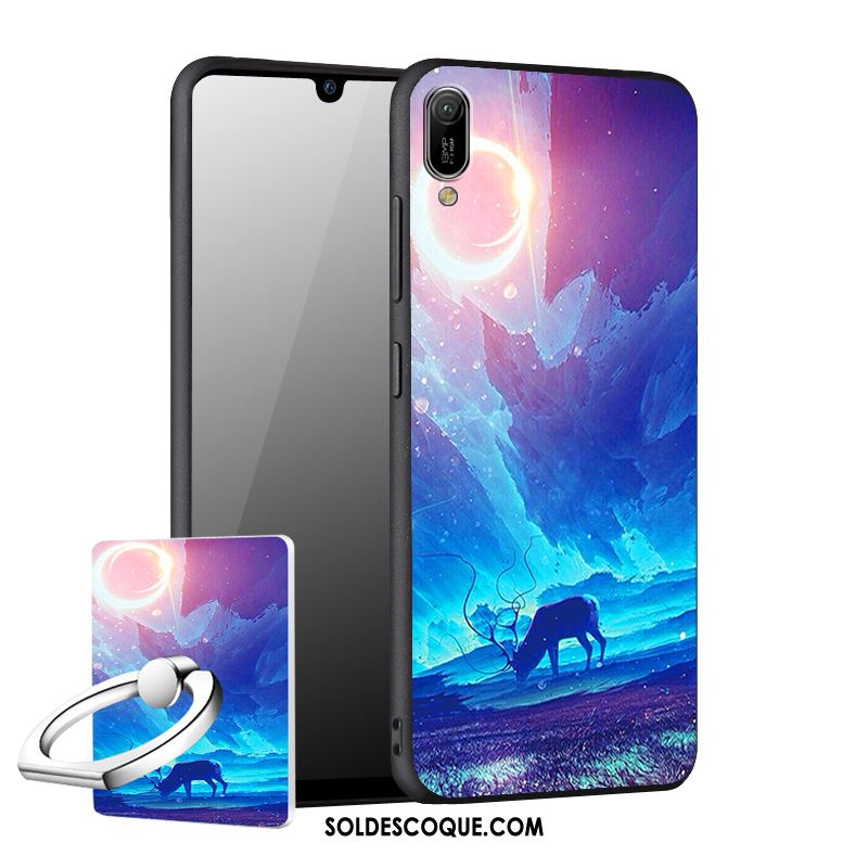 Coque Huawei Y6 2019 Incassable Créatif Téléphone Portable Délavé En Daim Protection France