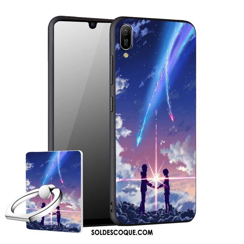 Coque Huawei Y6 2019 Incassable Créatif Téléphone Portable Délavé En Daim Protection France