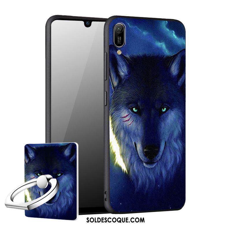 Coque Huawei Y6 2019 Incassable Créatif Téléphone Portable Délavé En Daim Protection France