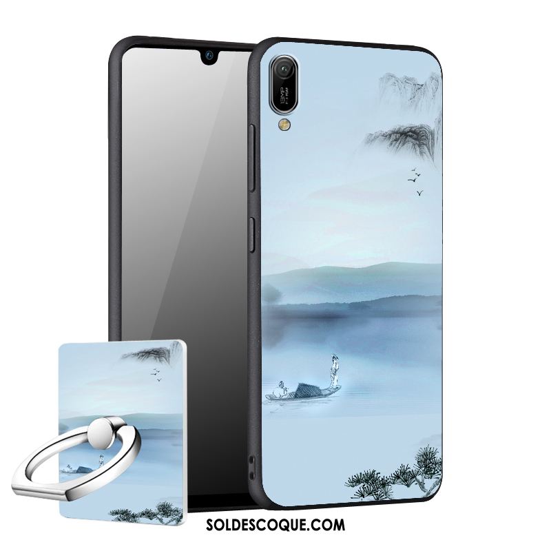 Coque Huawei Y6 2019 Incassable Créatif Téléphone Portable Délavé En Daim Protection France