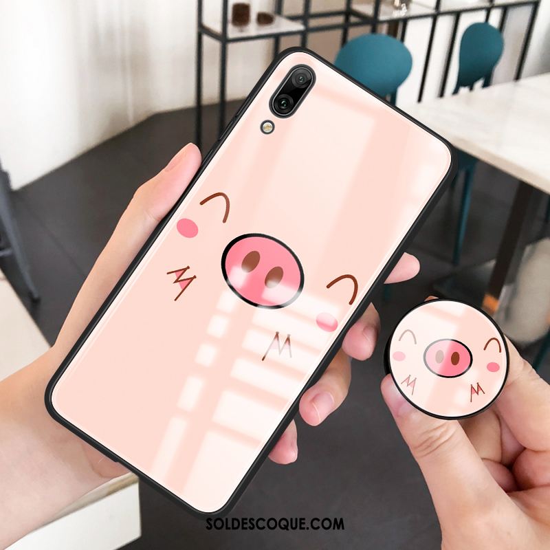 Coque Huawei Y6 2019 Incassable Net Rouge Verre Protection Téléphone Portable Housse Soldes