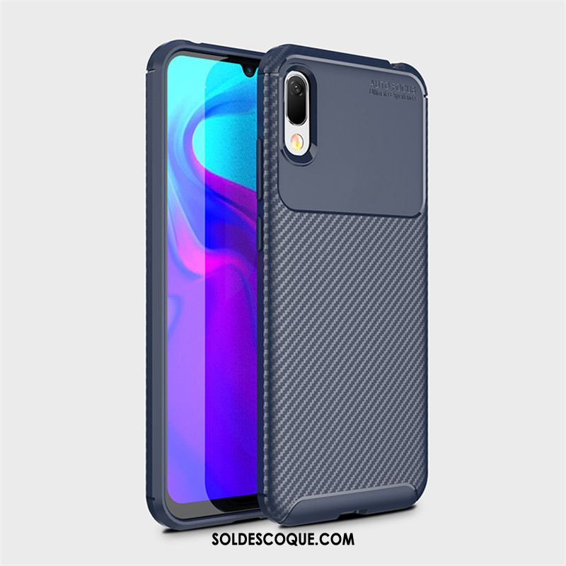 Coque Huawei Y6 2019 Modèle Fleurie Protection Étui Bleu Délavé En Daim France