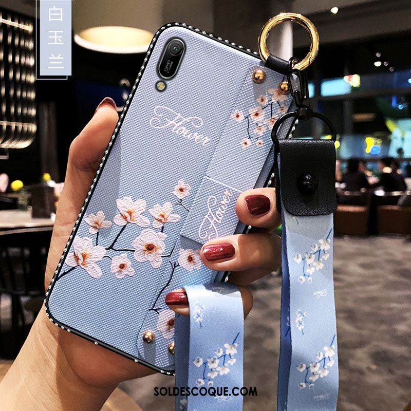 Coque Huawei Y6 2019 Pu Téléphone Portable Fluide Doux Silicone Blanc Pas Cher